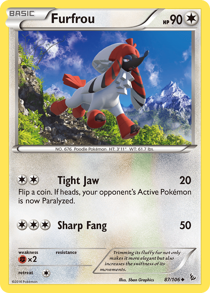 Furfrou (87/106) [XY: Flashfire] Pokemon Single Pokémon  | Multizone: Comics And Games