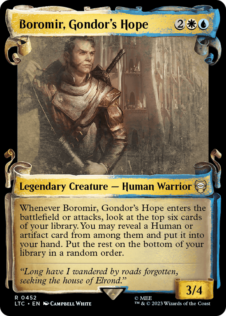Boromir, Gondor's Hope [The Lord of the Rings: Tales of Middle-Earth Commander Showcase Scrolls] MTG Single Magic: The Gathering  | Multizone: Comics And Games