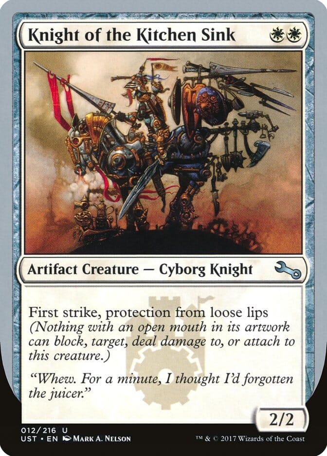 Knight of the Kitchen Sink ("protection from loose lips") [Unstable] MTG Single Magic: The Gathering  | Multizone: Comics And Games