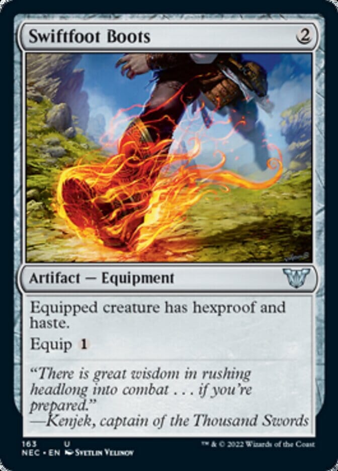 Swiftfoot Boots [Kamigawa: Neon Dynasty Commander] MTG Single Magic: The Gathering  | Multizone: Comics And Games