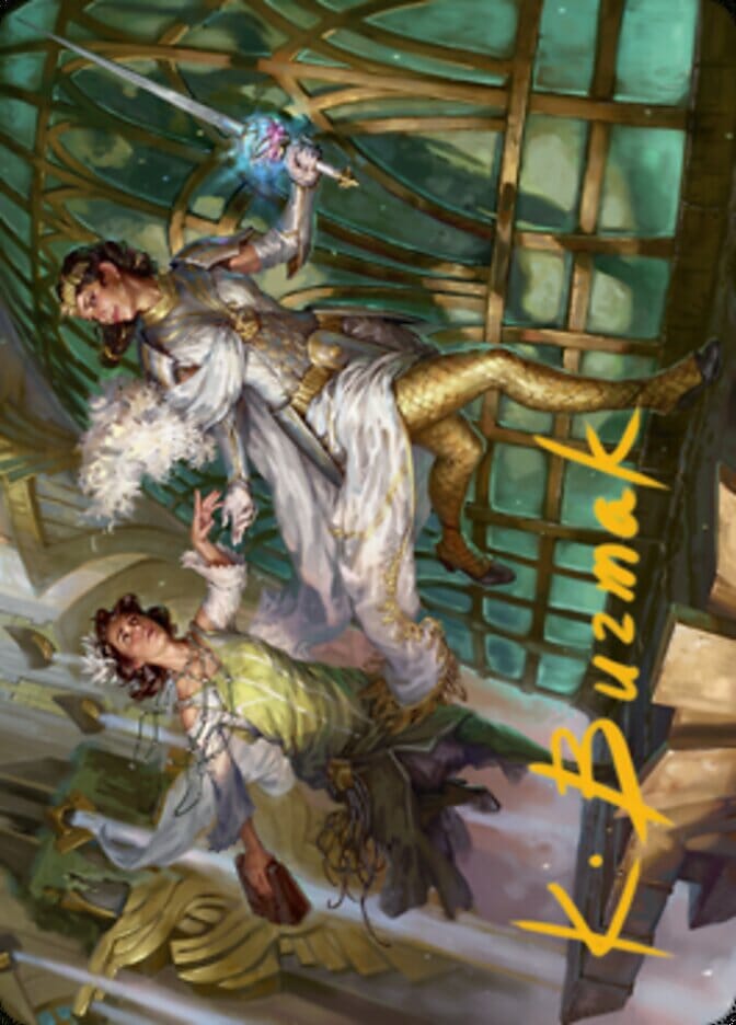 Daring Escape Art Card (Gold-Stamped Signature) [Streets of New Capenna Art Series] MTG Single Magic: The Gathering  | Multizone: Comics And Games