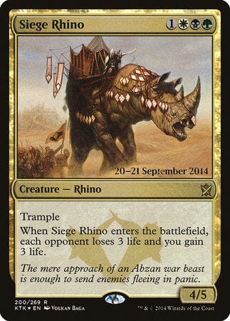Siege Rhino [Khans of Tarkir Promos] MTG Single Magic: The Gathering  | Multizone: Comics And Games