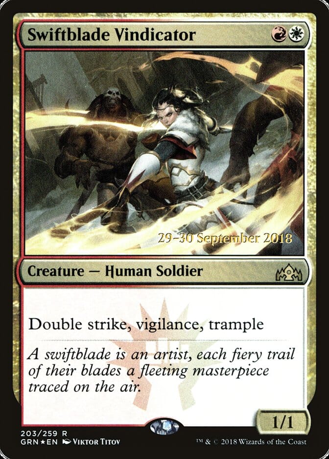 Swiftblade Vindicator [Guilds of Ravnica Prerelease Promos] MTG Single Magic: The Gathering  | Multizone: Comics And Games