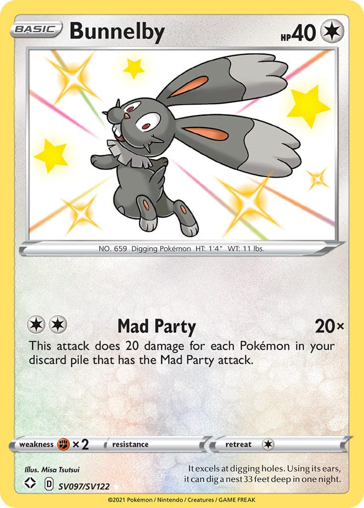 Bunnelby (SV097/SV122) [Sword & Shield: Shining Fates] Pokemon Single Pokémon  | Multizone: Comics And Games