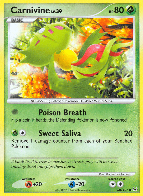Carnivine (68/127) [Platinum: Base Set] Pokemon Single Pokémon  | Multizone: Comics And Games