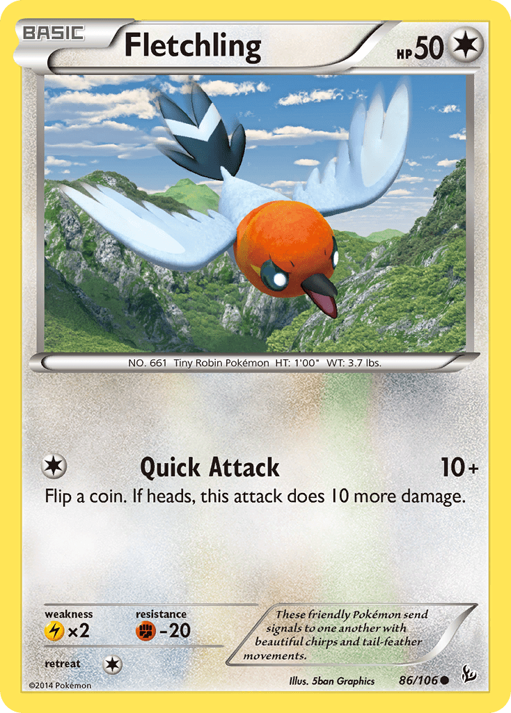 Fletchling (86/106) [XY: Flashfire] Pokemon Single Pokémon  | Multizone: Comics And Games