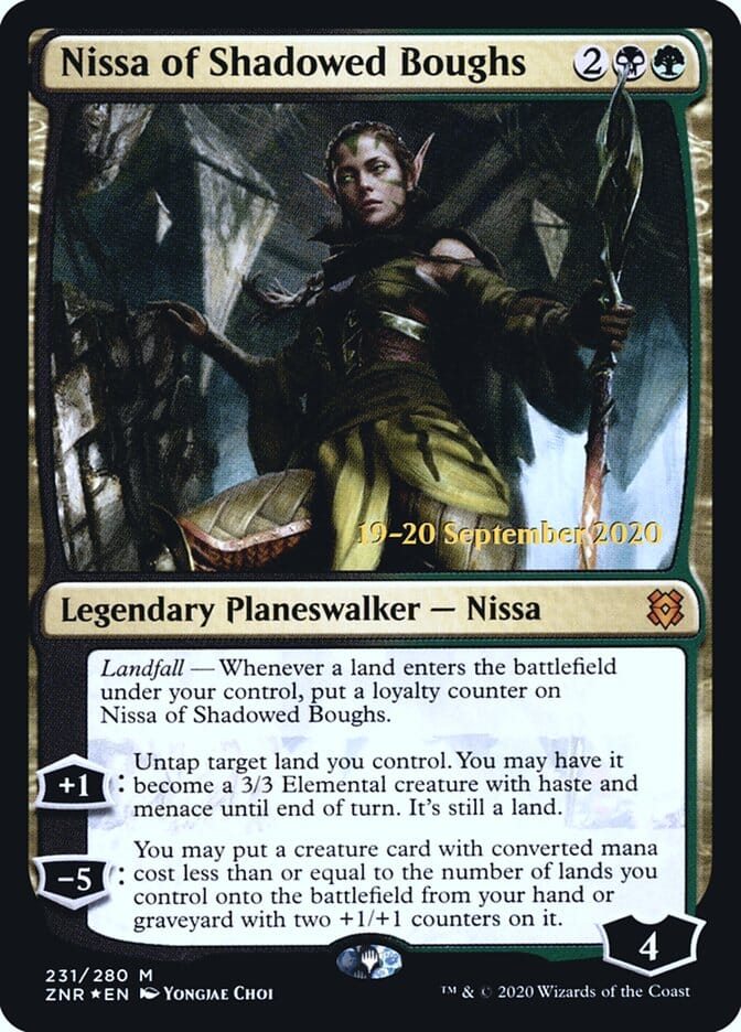 Nissa of Shadowed Boughs [Zendikar Rising Prerelease Promos] MTG Single Magic: The Gathering  | Multizone: Comics And Games