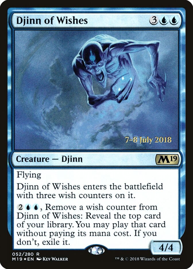 Djinn of Wishes [Core Set 2019 Prerelease Promos] MTG Single Magic: The Gathering  | Multizone: Comics And Games