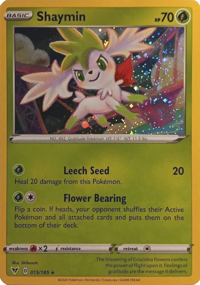 Shaymin (015/185) (Cosmos Holo) [Sword & Shield: Vivid Voltage] Pokemon Single Pokémon  | Multizone: Comics And Games