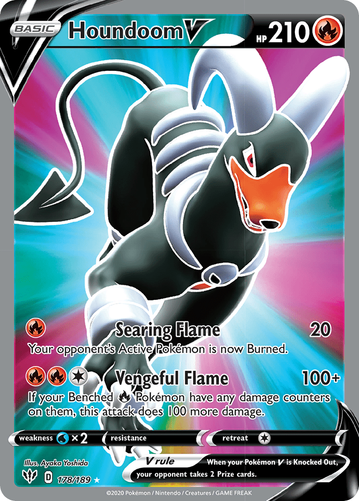 Houndoom V (178/189) [Sword & Shield: Darkness Ablaze] Pokemon Single Pokémon  | Multizone: Comics And Games