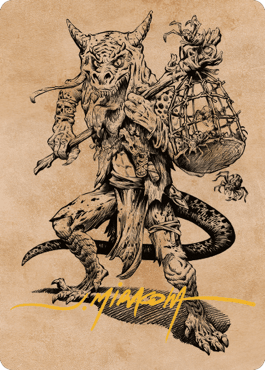 Taunting Kobold Art Card (Gold-Stamped Signature) [Commander Legends: Battle for Baldur's Gate Art Series] MTG Single Magic: The Gathering  | Multizone: Comics And Games