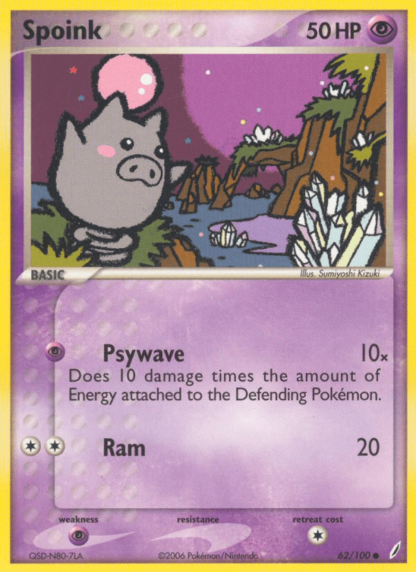 Spoink (62/100) [EX: Crystal Guardians] Pokemon Single Pokémon  | Multizone: Comics And Games