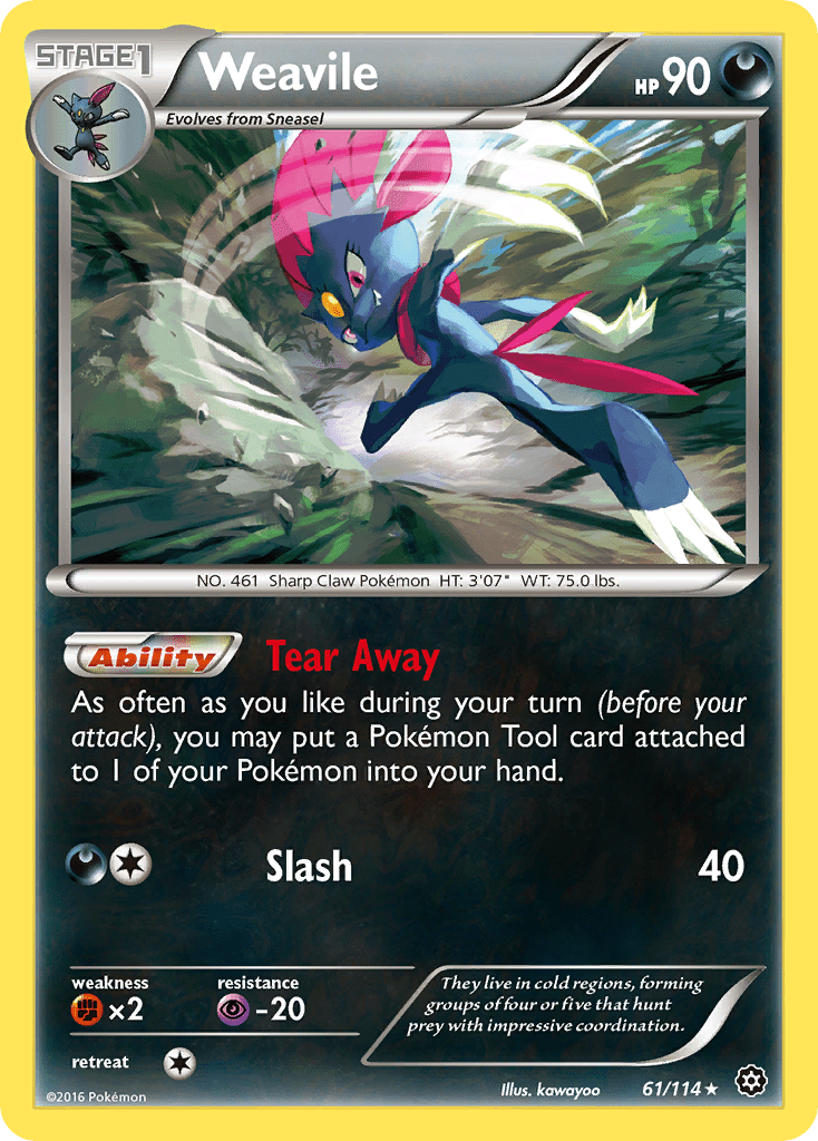 Weavile (61/114) [XY: Steam Siege] Pokemon Single Pokémon  | Multizone: Comics And Games