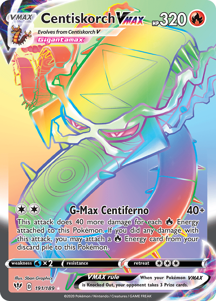 Centiskorch VMAX (191/189) [Sword & Shield: Darkness Ablaze] Pokemon Single Pokémon  | Multizone: Comics And Games