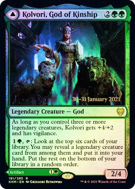 Kolvori, God of Kinship // The Ringhart Crest [Kaldheim Prerelease Promos] MTG Single Magic: The Gathering  | Multizone: Comics And Games