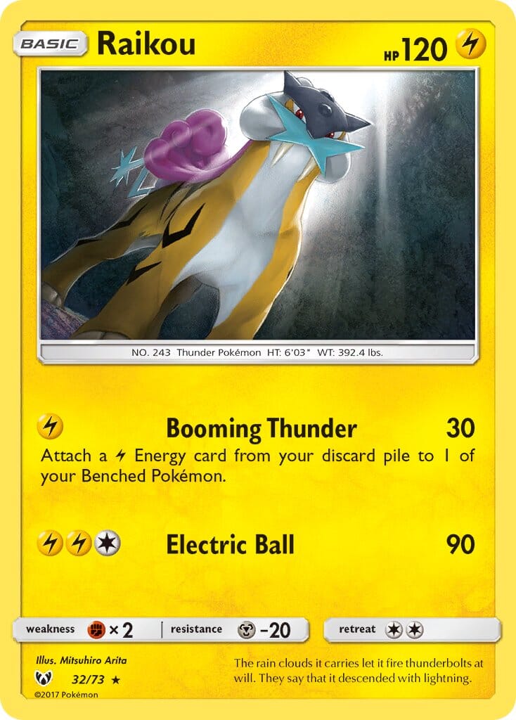 Raikou (32/73) (Lets Play, Pikachu Cracked Ice Holo) (Theme Deck Exclusive) [Sun & Moon: Shining Legends] Pokemon Single Pokémon  | Multizone: Comics And Games